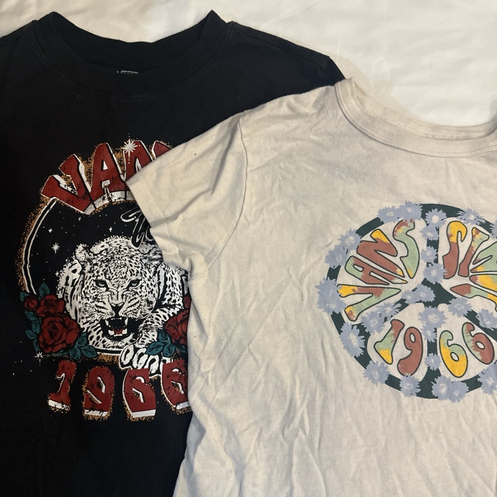 Lot Bundle of Vans Graphic Baby T-Shirts - Black and Cream